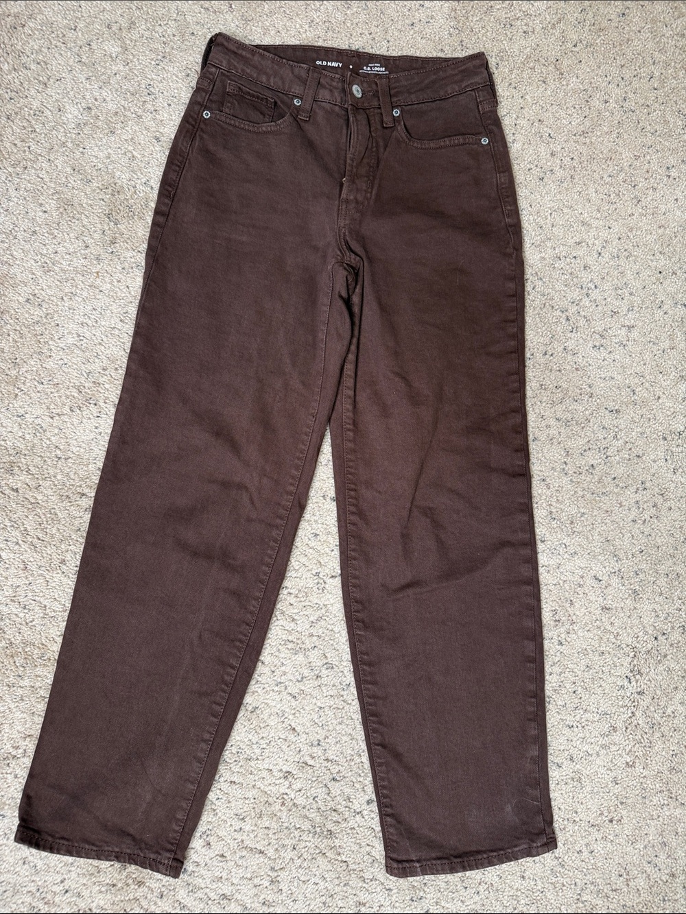 New Old Navy women’s Dark Brown Straight crop Jeans Sz 0